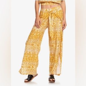 Roxy Yellow Olivia Tie Front Pant